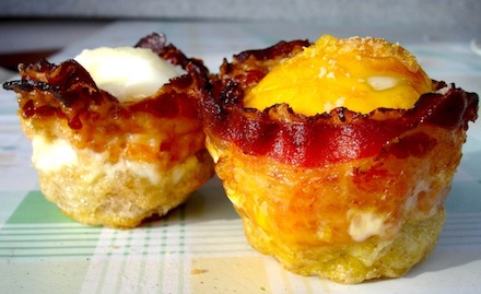bacon and egg cups sideview